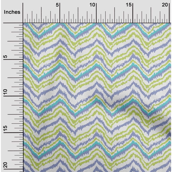 oneOone Cotton Silk Fabric Chevron Flame Stitch Decor Fabric Printed BTY 42 Inch Wide
