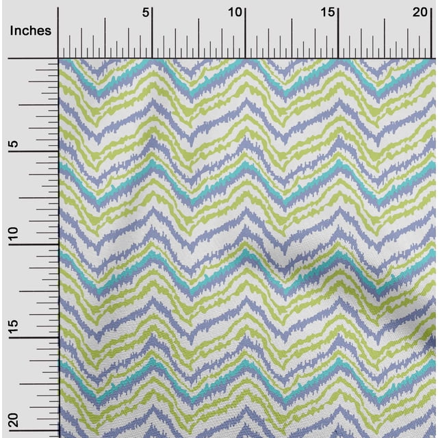 oneOone Cotton Poplin Fabric Chevron Flame Stitch Print Fabric BTY 42 Inch Wide