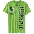 thumbnail image 1 of Aeropostale - Camiseta gráfica para hombre con cuello en V Varsity Club Finals, verde, extra pequeña, 1 of 1