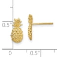 thumbnail image 2 of 10k Yellow Gold Polished & Textured Pineapple Post Earrings, 2 of 5