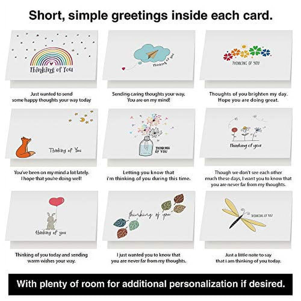 Dessie® 30 Unique Message Inside Thinking of You Greeting Cards with Envelopes 5” x 7”