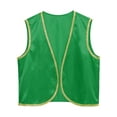 thumbnail image 4 of iixpin Mens Halloween Deluxe Arabian Prince Vest Shiny Stain Open Front Waistcoat Green L, 4 of 5