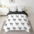 thumbnail image 2 of jejeloiu Kawaii Cartoon Bowtie 7 Pieces Bedding Comforter Set,Cute Black Bow Full Bedding Set For Girl Kids Reversible, 2 of 8