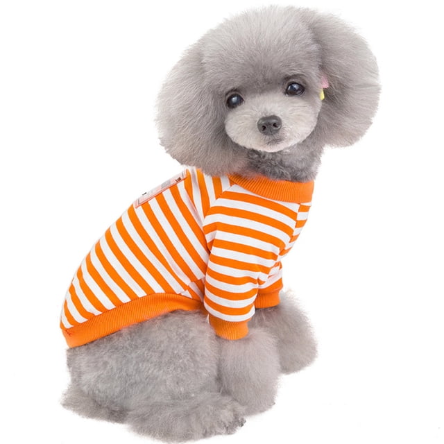 TIMIFIS Dog Cat Clothes Pet Coat Jackets Fashion Pet Spring And Summertripe Pure Costumes Pet T-shirtFall/Winter
