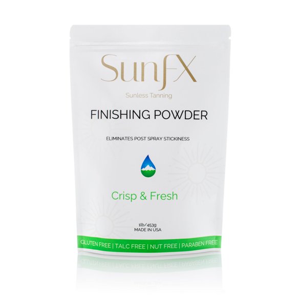 SunFX Post Spray Bronceado en polvo de acabado translúcido | Sin talco | Polvo fijador bronceador sin sol | Brillo | Crujiente y fresco - 1 libra