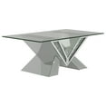 thumbnail image 3 of Coaster Taffeta 2-Piece Wood Mirrored Coffee and End Table Set in Silver, 3 of 8