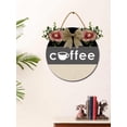 thumbnail image 1 of Eveokoki Coffee Cup Sign Rustic Wood Coffee Sign Farmhouse Coffee Bar Wall Decor Wood Plaque Hanging Sign for Home Housewarming Coffee Bar Coffee Station, 11x11 Inch, 1 of 5