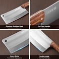 thumbnail image 3 of Kitory 7" Meat Cleaver, Heavy Duty Chinese Chef Knife, 3 of 6