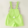 thumbnail image 5 of Girl Easter Outfit Sleeveless Striped Tank Top and Overalls 2 Peice Summer Outfit Set Dress up Party Outfit Girls Outfits Size 7-8 Years, 5 of 7