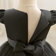 thumbnail image 7 of Girl's 3D Flower Waist Tulle Dress, Baby Toddler Flower Girl Wedding Dress with Bowknot, Shiny Butterfly Pageant Formal Dress for Birthday Christmas Party, 6M-5Y Black 100, 7 of 7