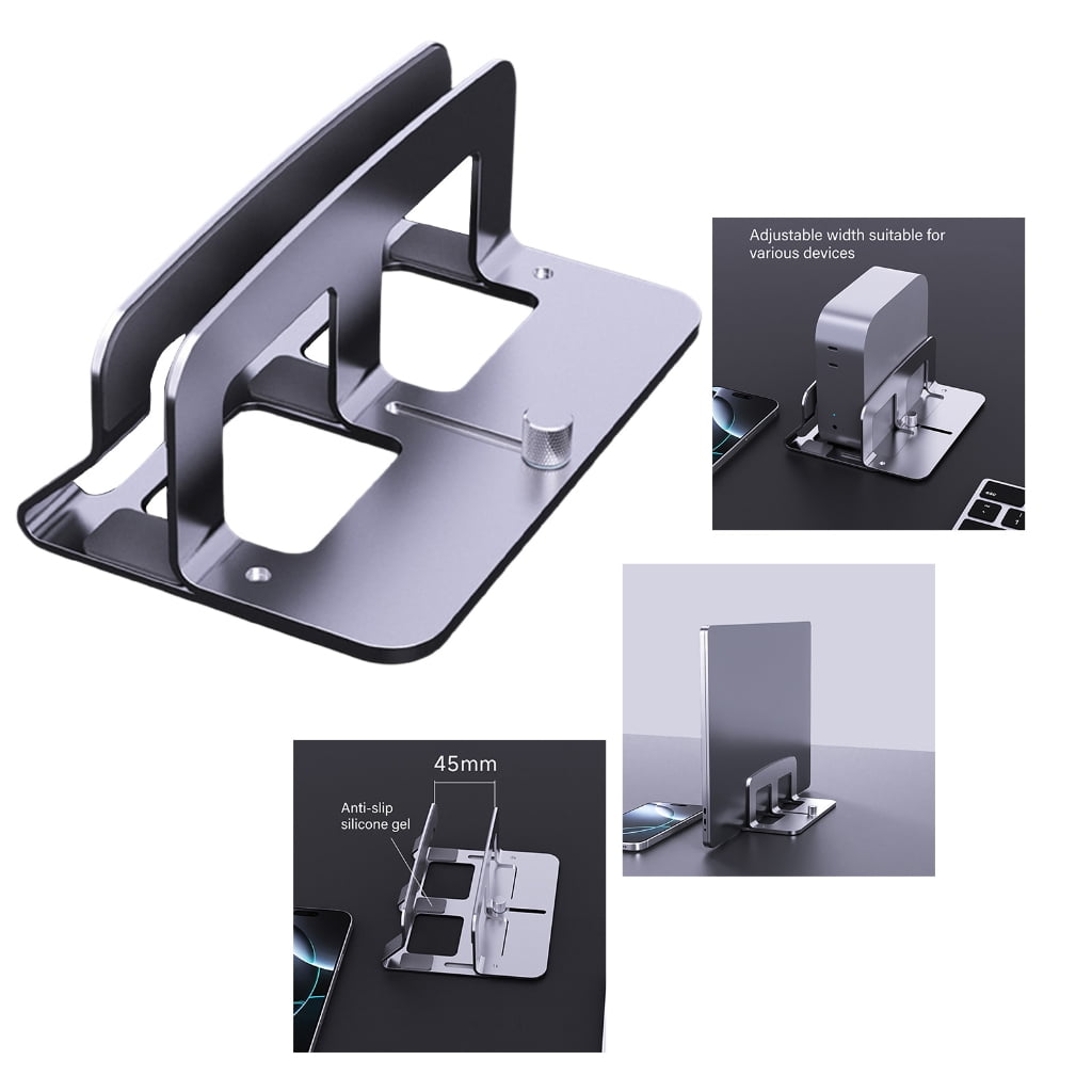 Adjustable Vertical Laptop Stand 14mm 50mm Width Space Saving Aluminum Alloy Desktop Holder for Home Office Use