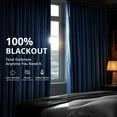thumbnail image 3 of Half Price Drapes Signature Union Blue Velvet Blackout Curtains For Bedrooms (1 Panel), 50WX 84L, 3 of 11