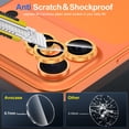 thumbnail image 3 of CASEFIV Camera Lens Protector for iPhone 17 Pro/iPhone 17 Pro Max, Tempered Glass Screen Protector Metal Individual Camera Cover Accessories Case Friendly,Orange, 3 of 7