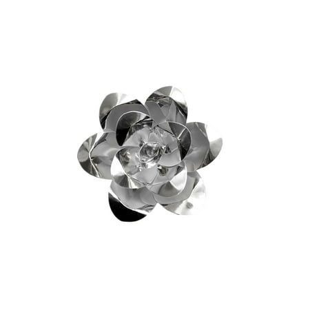 Dining Table Flower Centerpiece Mega Crafts - 8'' Handmade Paper Flower in Metallic Silver | For Home Décor, Wedding Bouquets & Receptions, Event Flower Planning, Table Centerpieces, Backdrop Wall Decoration, Garlands & Parties ()