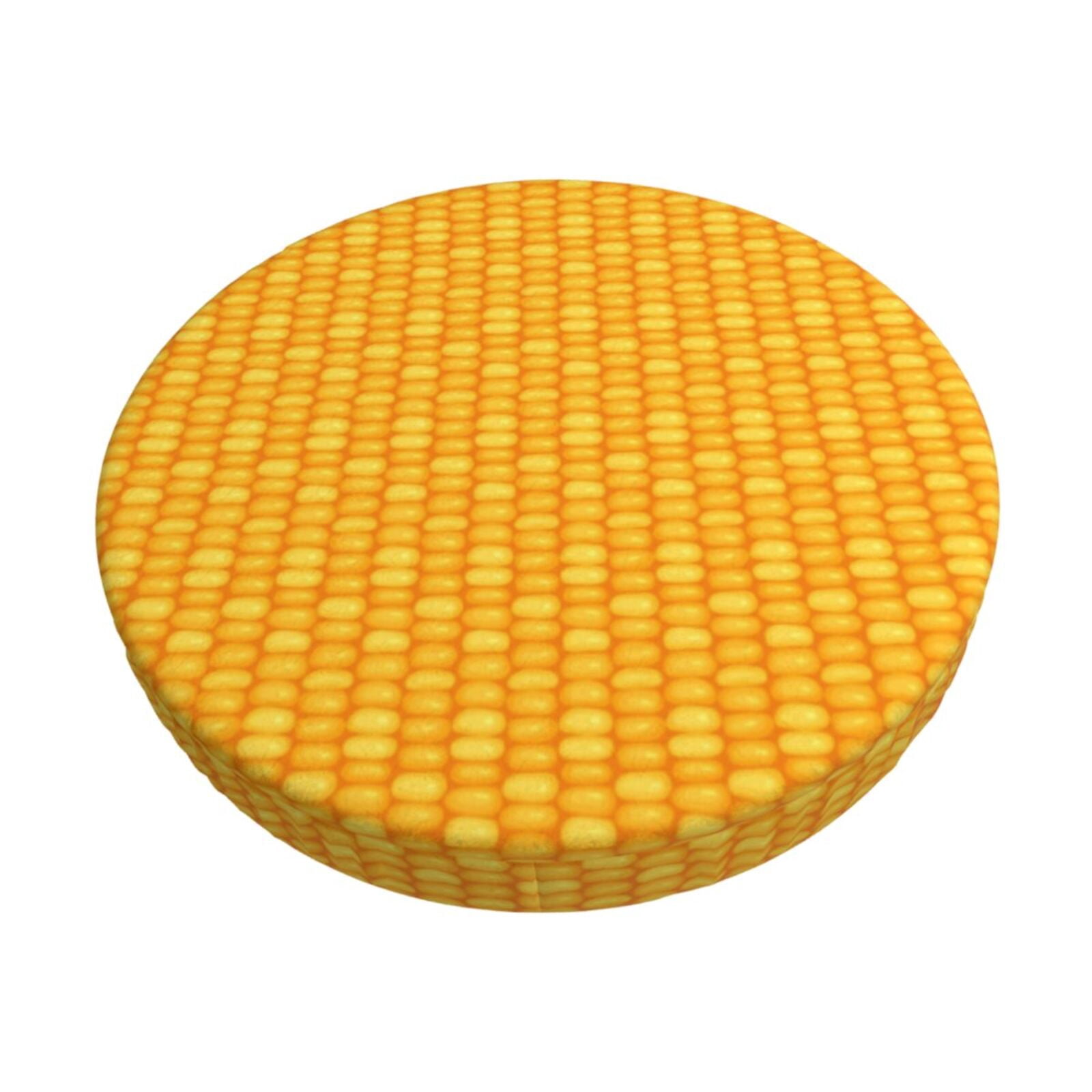 Easygdp Corn Kernels Print Easy To Install Bar Stool Covers&Stool Covers Round&Elastic Stool Cover, Barstool Covers,Washable&Bottom With Elastic Edge-12 inch