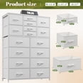 thumbnail image 4 of EnHomee White Dresser for Bedroom Furniture Dresser with 16 Drawers Fabric Tall Dresser Closet Dresser Chest of Drawers Clothes Storage Slim for Living Room Office, White, 4 of 9