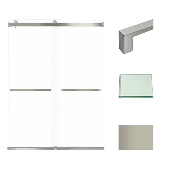 Transolid Brp608008c-S 80" High X 60" Wide Bypass Frameless Shower Door - Brushed