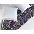 thumbnail image 2 of Japanese Bed Runner, Asian Inspired Koi Fish Pattern With Blooming Folk Flowers Print, Decorative Accent Bedding Scarf for Hotels Homes & Guest Rooms, Queen, Indigo and Pistachio Green, by Ambesonne, 2 of 3
