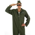 thumbnail image 3 of Fun Shack Mens Aviator Flightsuit Costume Sunglasses Adult Pilot Halloween Halloween Green L, 3 of 5
