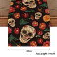 thumbnail image 2 of Mantel de lino con diseño de calavera de azúcar mexicana para el hogar, la cocina y el comedor (13 x 72 pulgadas), 2 of 5