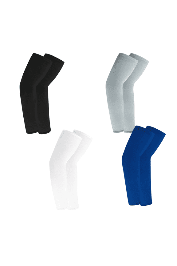 4 Pairs Sun Protection Arm Sleeves for Men & Women - Tattoo Cover Up Sports Compression Cooling Arm Sleeve