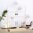 thumbnail image 5 of Segolike 5 Tier Earring Organizer Stand, Wooden Base, Display Rack, Jewelry Holder Organizer for Store, Tradeshow, Photography Dresser White, 5 of 7