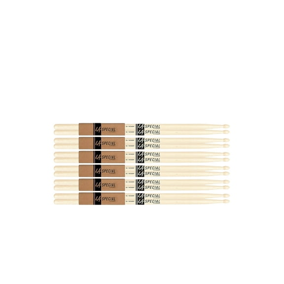 6 PACK Promark LA Special 5A Wood Tip Drumstick, LA5AW-6