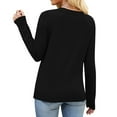 thumbnail image 4 of Women's Soft V Neck Long Sleeve Fall Casual Regular Fit Sweater Tops, 4 of 4