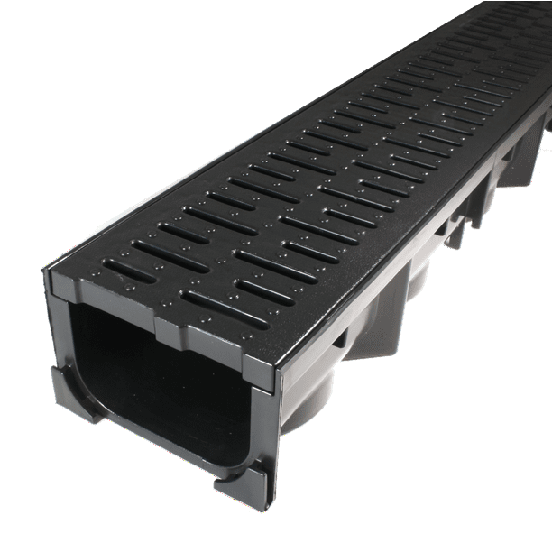 Vevor Trench Drain System X X Drainage Trench Channel Drain Black 