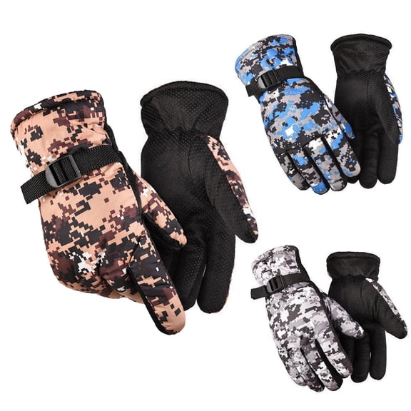 CFMIURAN Unisex Winter Ski Gloves Warm Knit Fleece Lined Thermal Waterproof Windproof Anti-Slip Touch Screen Snow Ski Cycling Outdoor Gloves for Cold Weather