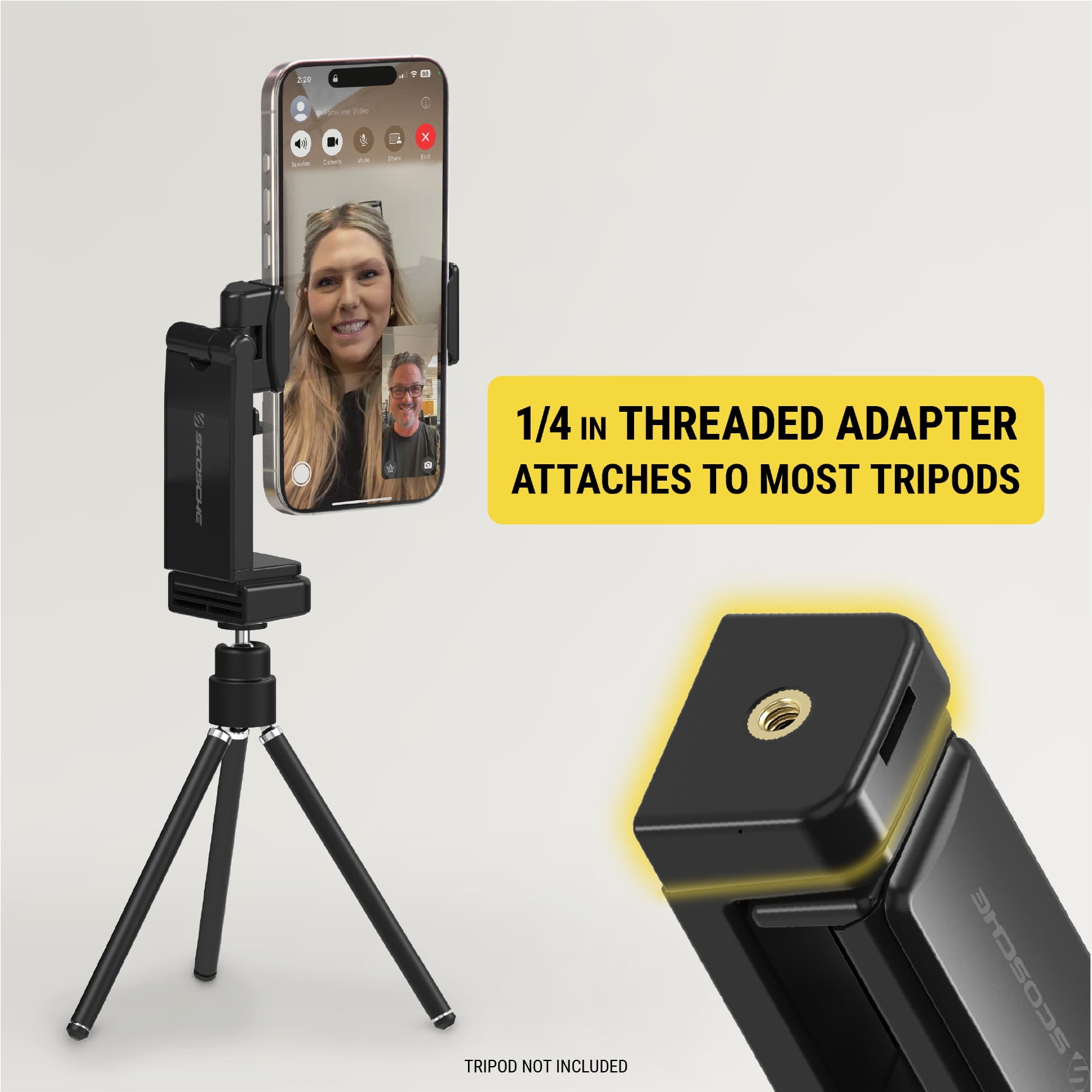 Scosche SUHTRVL-SP1 Universal 360° Adjustable Lightweight, Compact Travel Phone Mount or Stand Black