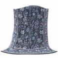 thumbnail image 6 of Navy Blue Floral Boho Blanket Soft Cozy Warm Throw Blanket for Couch, Plush Fuzzy Flannel Fleece Blankets for Sofa, Ethnic Tribe Abstract Art Flower Bed Blankets Lightweight Gifts for Women, 40"x50", 6 of 9