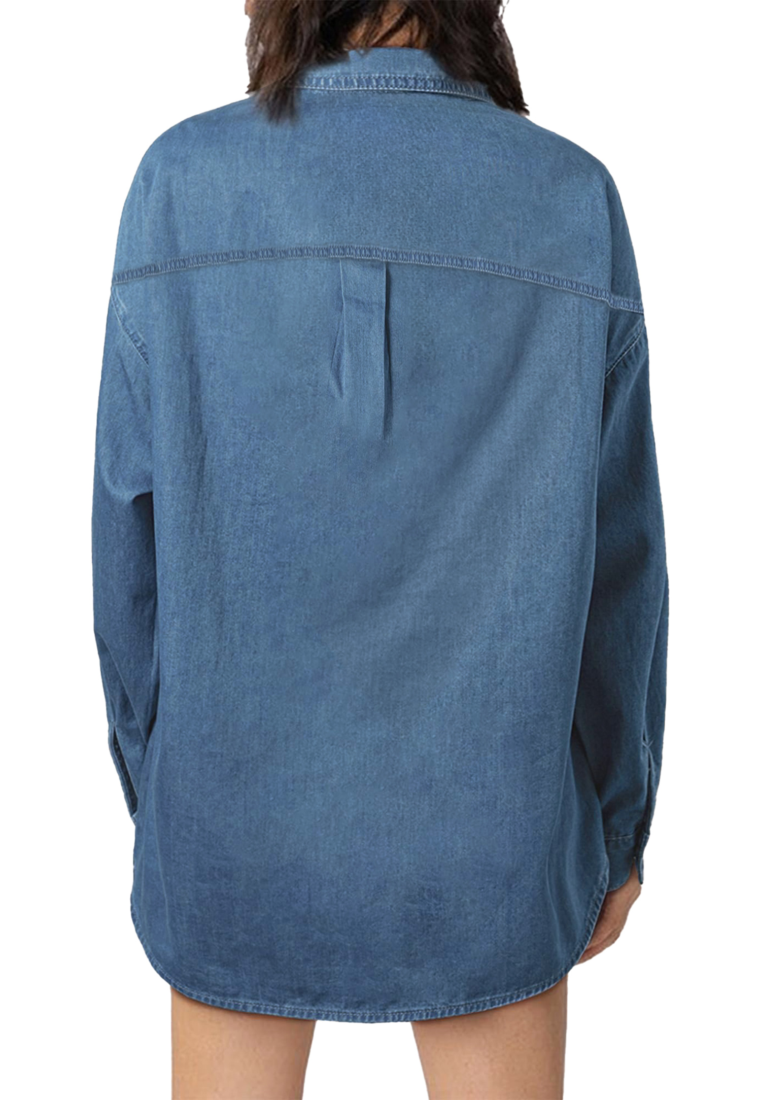 Fantaslook Women's Denim Button-Down Shirt, Long Sleeve photo 4