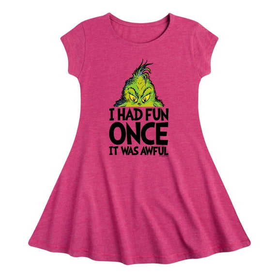 Dr. Seuss The Grinch - Christmas - Had Fun Once; It Was Awful - Toddler & Youth Girls Fit & Flare Dress