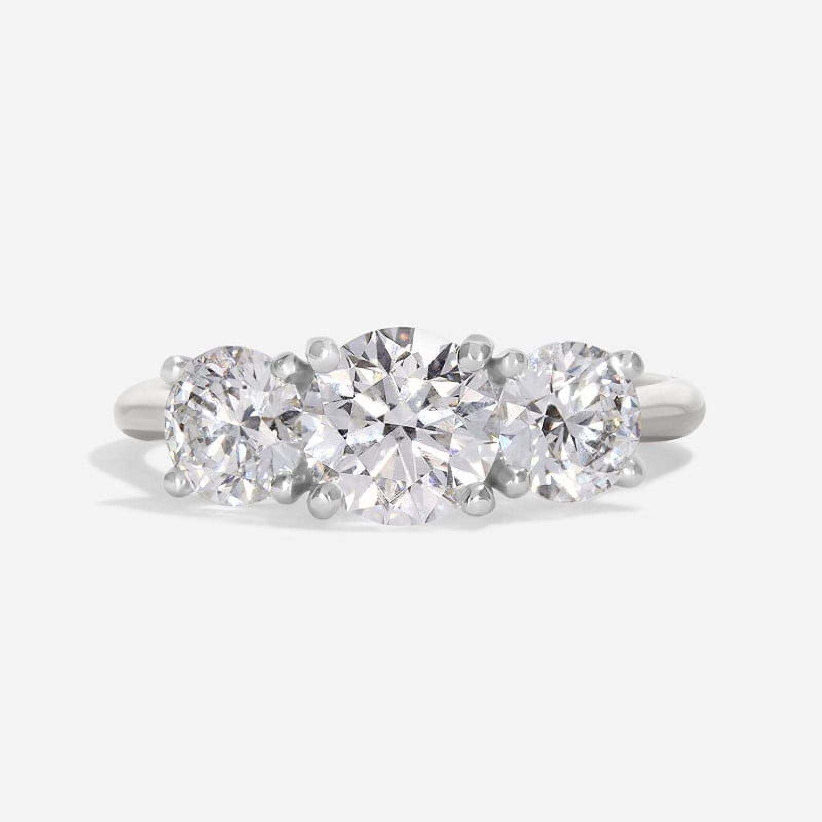 Silvago Jewel Brilliant 2.7 Ct Round Cut Diamond Wedding Anniversary Ring - 14k Silver Classic Engagement Ring - Three Stone Women's Ring - Rings for Women Forever Bride Ones