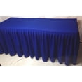 thumbnail image 2 of 6' Fitted Polyester Double Pleated Table Skirting Cover w/Top Topper 21 COLORS", (Color: Royal Blue), 2 of 2