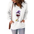 thumbnail image 2 of Sudadera clásica de manga larga con cuello en V y estampado de Halloween para mujer Pompotops FGAJ15756, 2 of 6