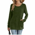 thumbnail image 3 of UAMVSH Womens Long Sleeve Tops Ribbed Knit Crewneck Tunic Shirts Loose Fit Casual Pullover Comfy Soft Fashion Clothing, 3 of 5