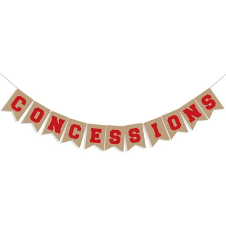 Baseball Sports Theme Concession Sign Garland Decor - Stand Supplies for Banner Decorations