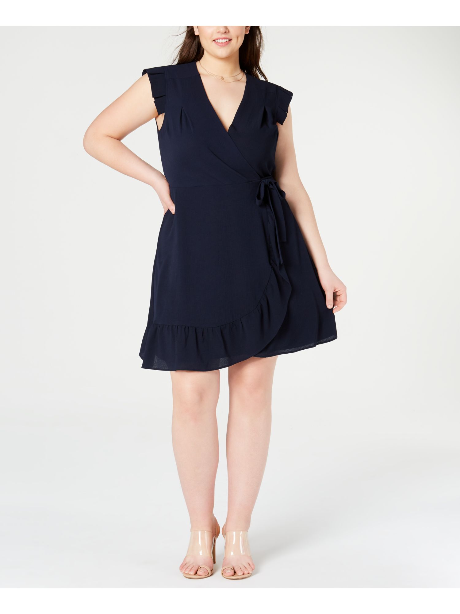 womens navy wrap dress