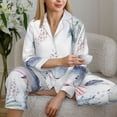 thumbnail image 6 of Pofeuu Sea Animals Print Womens Pajamas Set Long Sleeve Sleepwear Button Down Nightwear Soft Pj Lounge Sets Button Down Pajamas Women-XX-Large, 6 of 7