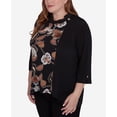 thumbnail image 6 of Alfred Dunner Womens Plus-Size  Cowl Neck Floral Textured Top, 6 of 6