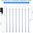 thumbnail image 4 of Meteor Shower Rain Lights, 8 Tubes 192 LED Falling Rain Lights Extendable Icicle Cascading Plug in Snow String Lights for Holiday Party Patio Garden Decoration (Multi-Colored), 4 of 7