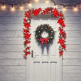 thumbnail image 4 of Tema del festival de guirnalda de flores navideñas para decoración de ventanas de pared del hogar (E) Rojo, 4 of 7