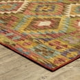 thumbnail image 3 of Woven Trends Lyron - MAL07 - Southwestern Style, Diamond Pattern, Pet & Family Friendly, Living Room, Dining Room, Office, Low Pile, Hand Made Wool Area Rug in Gold - 5' x  7', 3 of 3