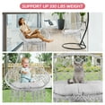 thumbnail image 5 of Gray Woven Hammock Chair, Dual Suspension Styles, 100% Breathable Cotton, Boho Swing Chair, Ceiling Hanging Chair, Bedrooms, Gardens, Cafes​, 5 of 7