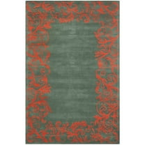 SAFAVIEH Bella Chloe Bordered Area Rug, Blue/Coral, 6' x 9'