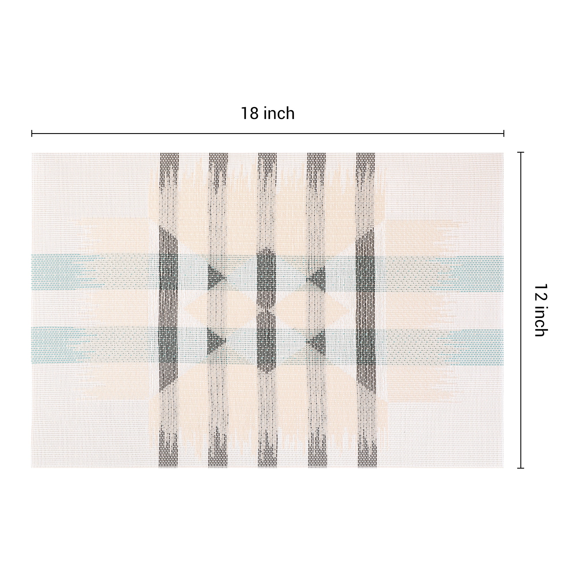 Unique Bargains 6 Packs Print Placemats for Dining Table Decor Black