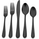 thumbnail image 1 of Juego de cubiertos negro mate, juego de cubiertos de acero inoxidable de 20 piezas, juego de utensilios de vajilla con acabado satinado, servicio para 4, juego de cubiertos mejorado para cocina y, 1 of 6