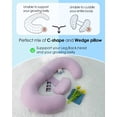 thumbnail image 4 of Almohada de embarazo QUEEN ROSE Cooling en forma de E con cuña morada, 4 of 7